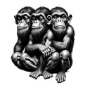 three wise monkeys tattoo design idea