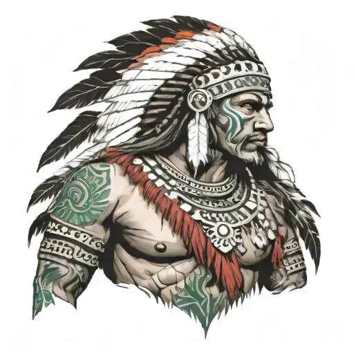 Indian warrior tattoo design idea