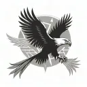 Eagle, half, symmetrical, fallen angel, geometrical,phoenix tattoo design idea