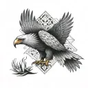 Eagle, half, symmetrical, fallen angel, geometrical,phoenix tattoo design idea