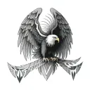 Eagle, half, symmetrical, fallen angel, geometrical,phoenix tattoo design idea