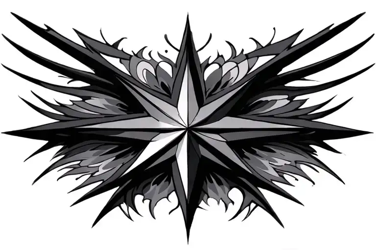 hollowed out symmetrical star gradient tattoo design idea