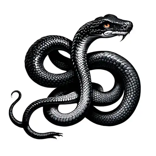 cobra snake infinity symbol intertwined tattoo design idea