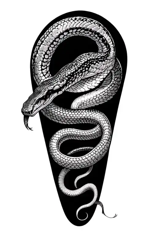 snake winding down leg sleeve tattoo design idea