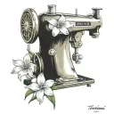 sewing machine hawaii plumeria tattoo design idea
