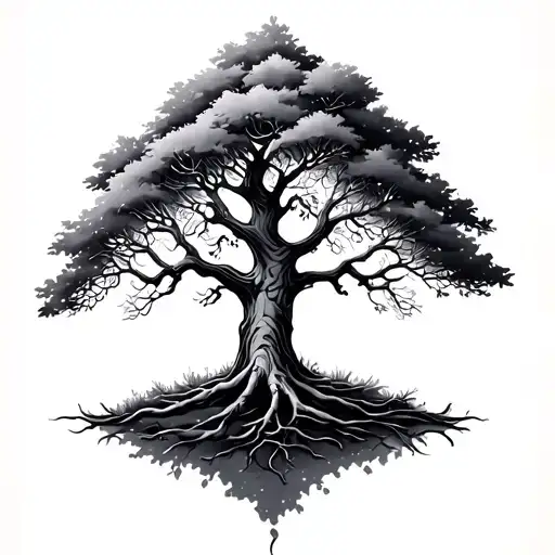 arbre sur bras tattoo design idea