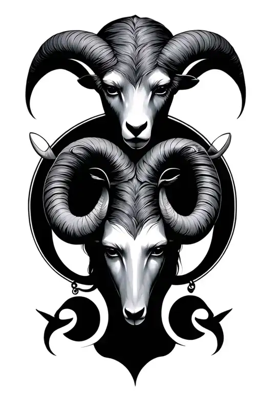 libra & aries tattoo design idea