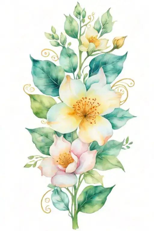 flowers intertwined love growth mindset tattoo design idea