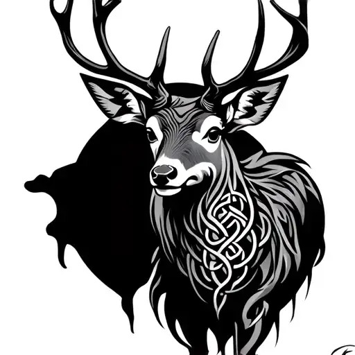 Celtic Deer tattoo design idea