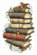 Book Stack tattoo design idea