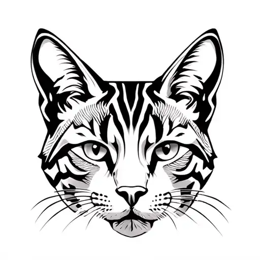 Bobcat face tattoo design idea