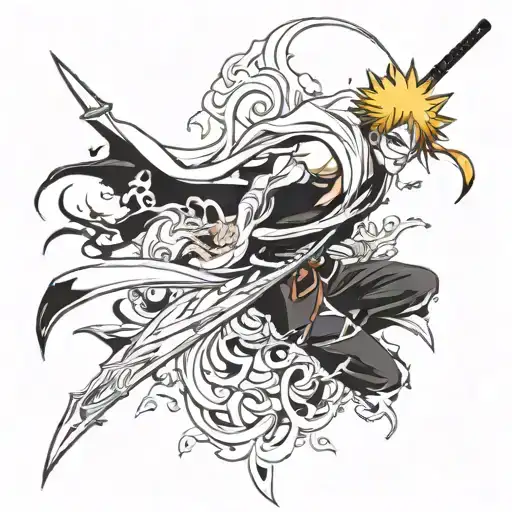 bleach anime tattoo design idea