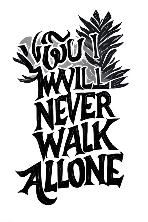 "You will never walk alone" father daughter geo symteric shapes tattoo design idea