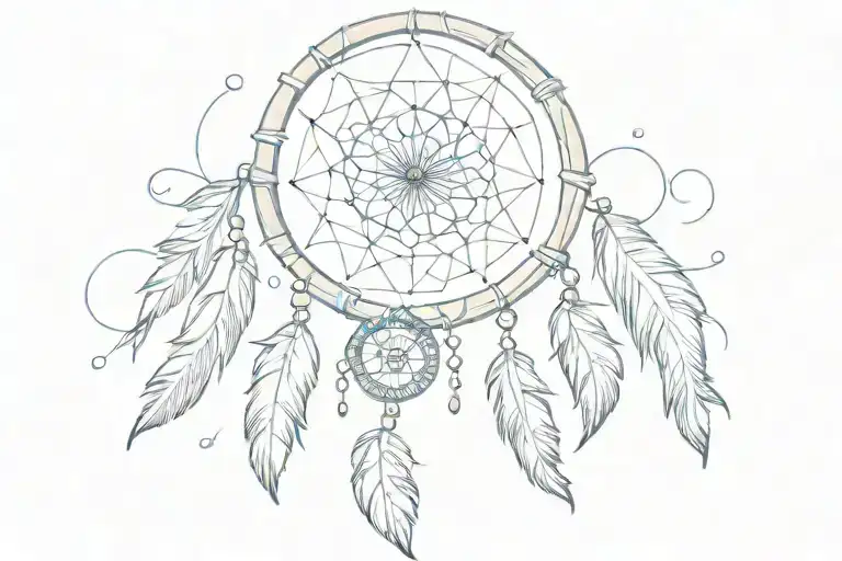 dream catcher tattoo design idea