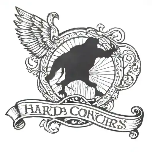 The old quote is that hard work conquers all tattoo design idea