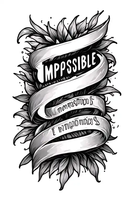 word "impossible" tattoo design idea