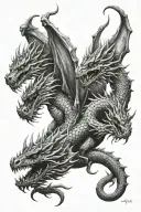the three-headed dragon Gorynych tattoo design idea
