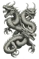 the three-headed dragon Gorynych tattoo design idea