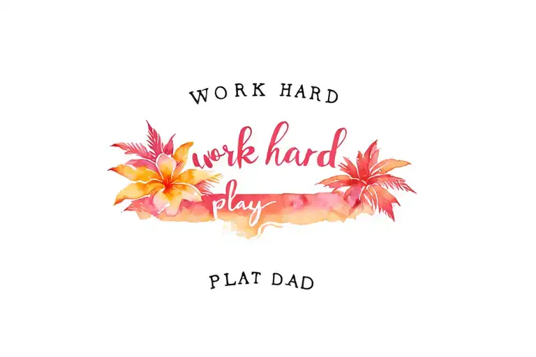 "work hard play hard" Hawaiian theme tattoo tattoo design idea
