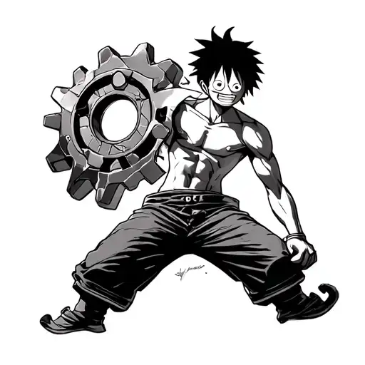 Luffy Evolution of Gear 1 to 5 tattoo design idea