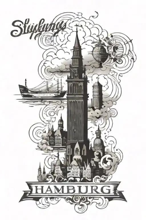 skyline hamburg tattoo design idea
