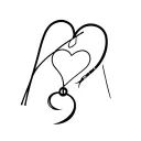 fishing hook, fishing hat and heart tattoo design idea