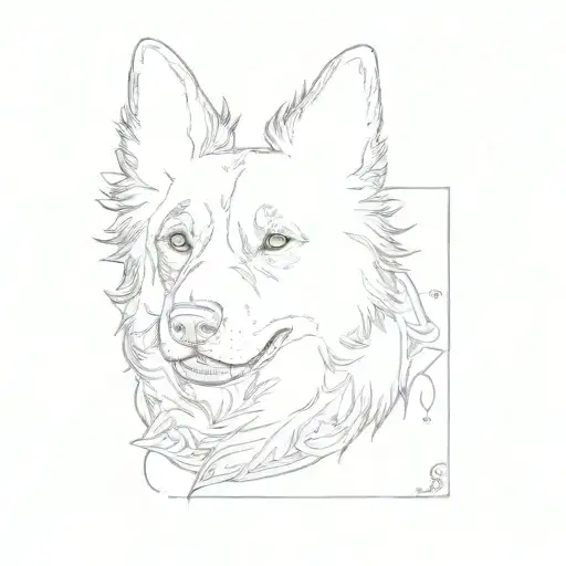 a border collie tattoo design idea
