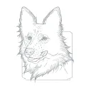 a border collie tattoo design idea
