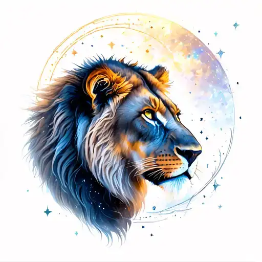 lioness in the leo constellation tattoo design idea