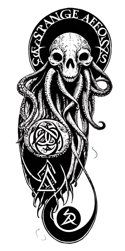 "Strange Aeons" "Strange Aeons" "Strange Aeons" Cthulhu Symbols, the Elder Sign, Lovecraftian, Necromomicon Sigil, Eldritch Horror tattoo design idea