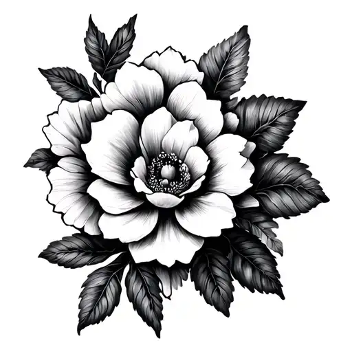 I would like a mixture of these two tattoos: the curved shape and the symmetrical flowers of tattoo 1, combined with tattoo design idea