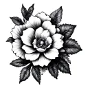 I would like a mixture of these two tattoos: the curved shape and the symmetrical flowers of tattoo 1, combined with tattoo design idea
