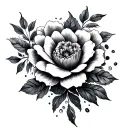 I would like a mixture of these two tattoos: the curved shape and the symmetrical flowers of tattoo 1, combined with tattoo design idea