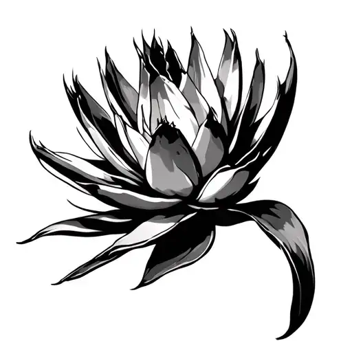 agave plant cutting down tattoo design idea