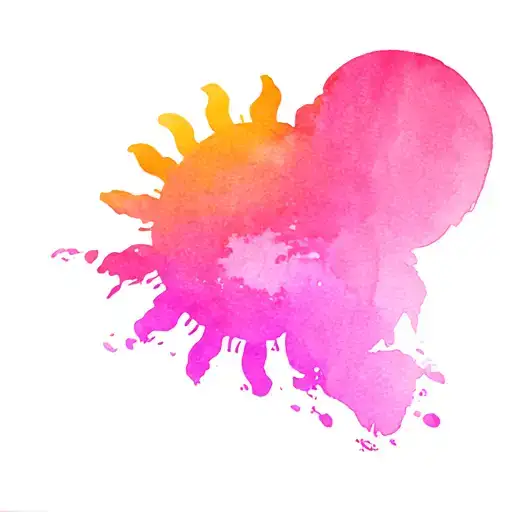 Sublime sun, ghost, pink, best friend memorial, hippy, punk tattoo design idea