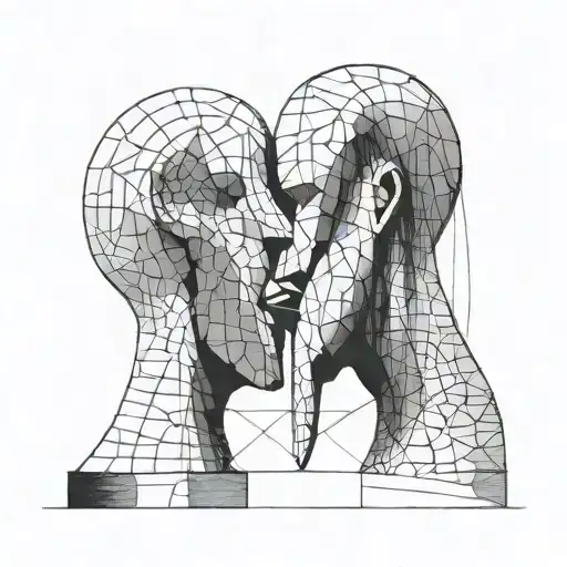 "The Kiss" Constantin Brancusi's sculptures tattoo design idea