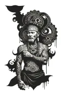 Indio man standing tattoo design idea