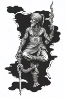 Indio man standing tattoo design idea