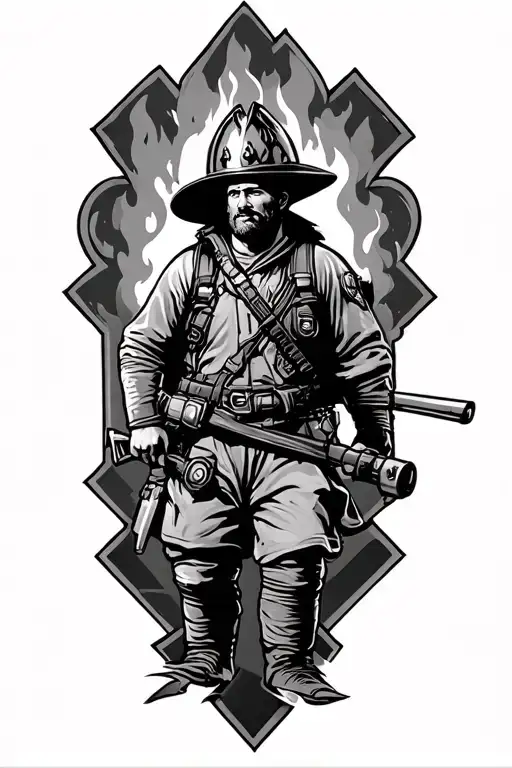 St Florian wildland firefighting tattoo tattoo design idea