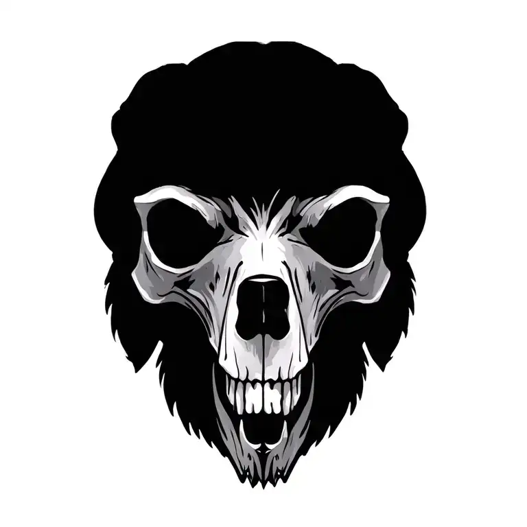 Bear skull tattoo design idea