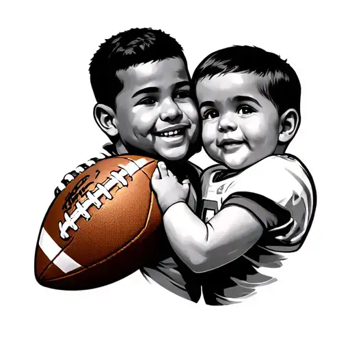 football and fatherhood tattoo design idea