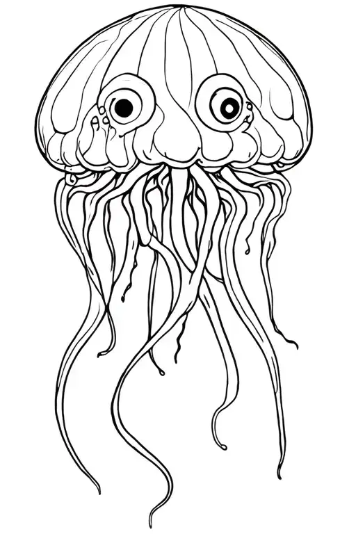jelly fish with medusa head tattoo design idea