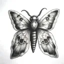 moth uterus tattoo design idea