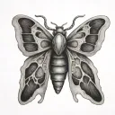 moth uterus tattoo design idea