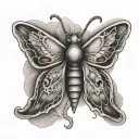 moth uterus tattoo design idea