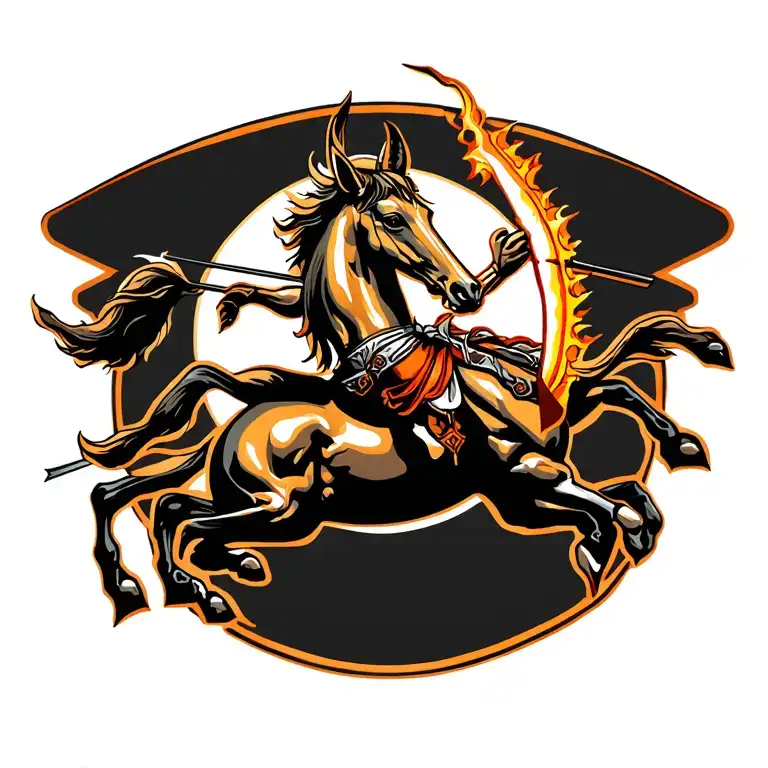 sagittarius centaur bending tattoo design idea