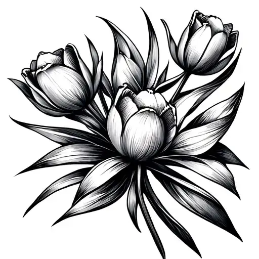 tulips and civil engineering tattoo design idea