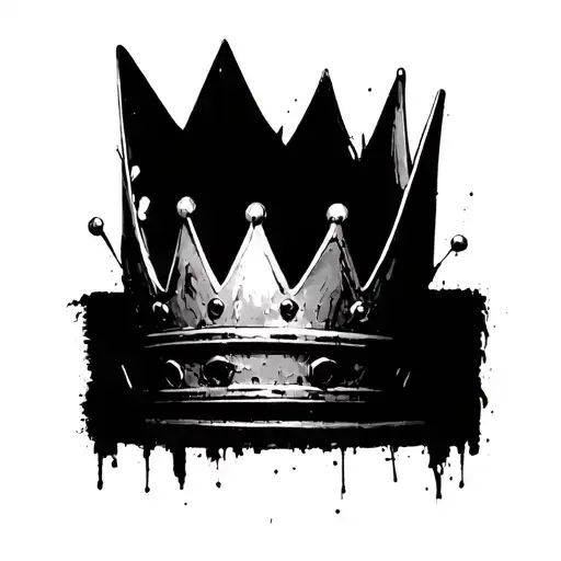 basquiat style crown tattoo design idea