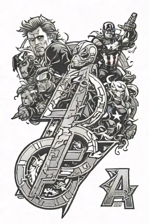 Marvel Avengers logo tattoo design idea