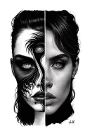 split face tattoo tattoo design idea